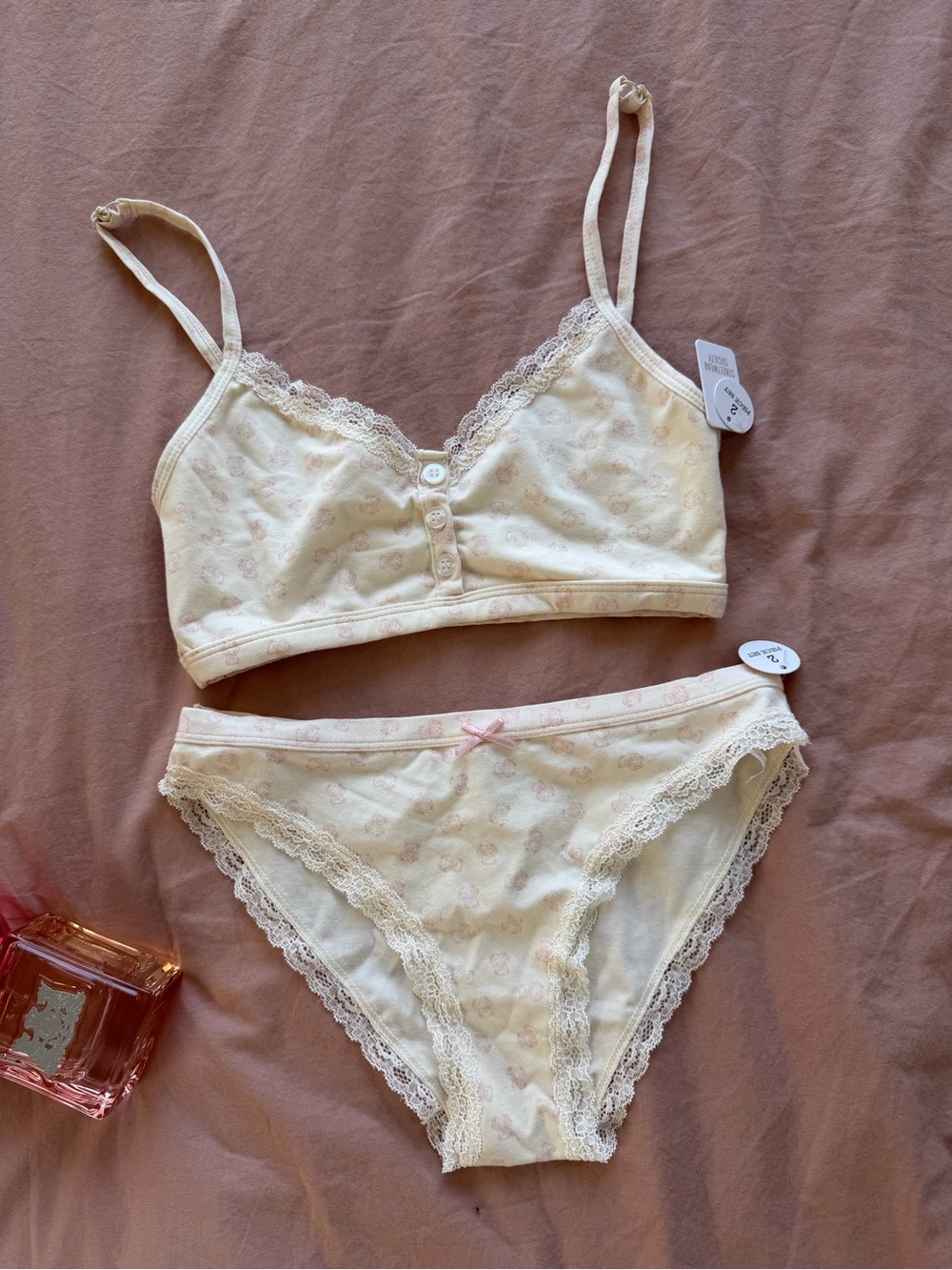 100% cotton bralette & panty set